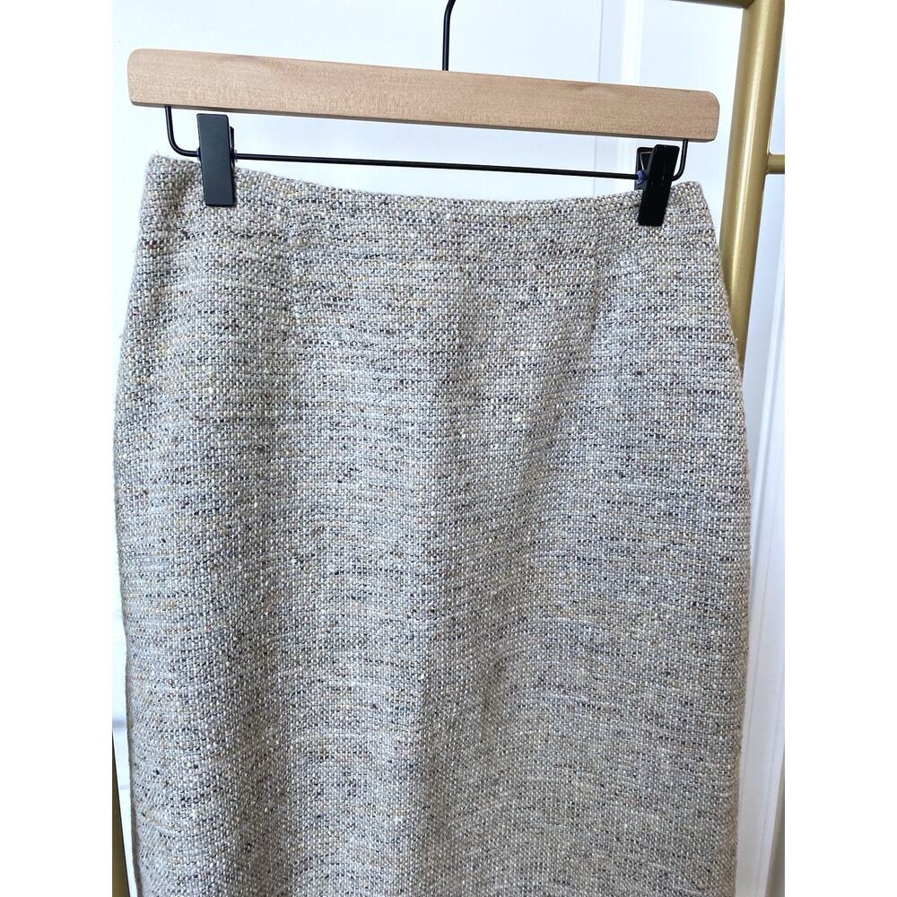 Vintage Rena Rowan for Saville High Waist Textured Wool Tweed Shirt Size 6 EUC - Picture 4 of 11